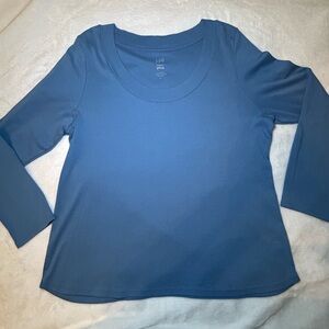 J.Jill Blue Perfect Pima Long Sleeve Tee Size XL